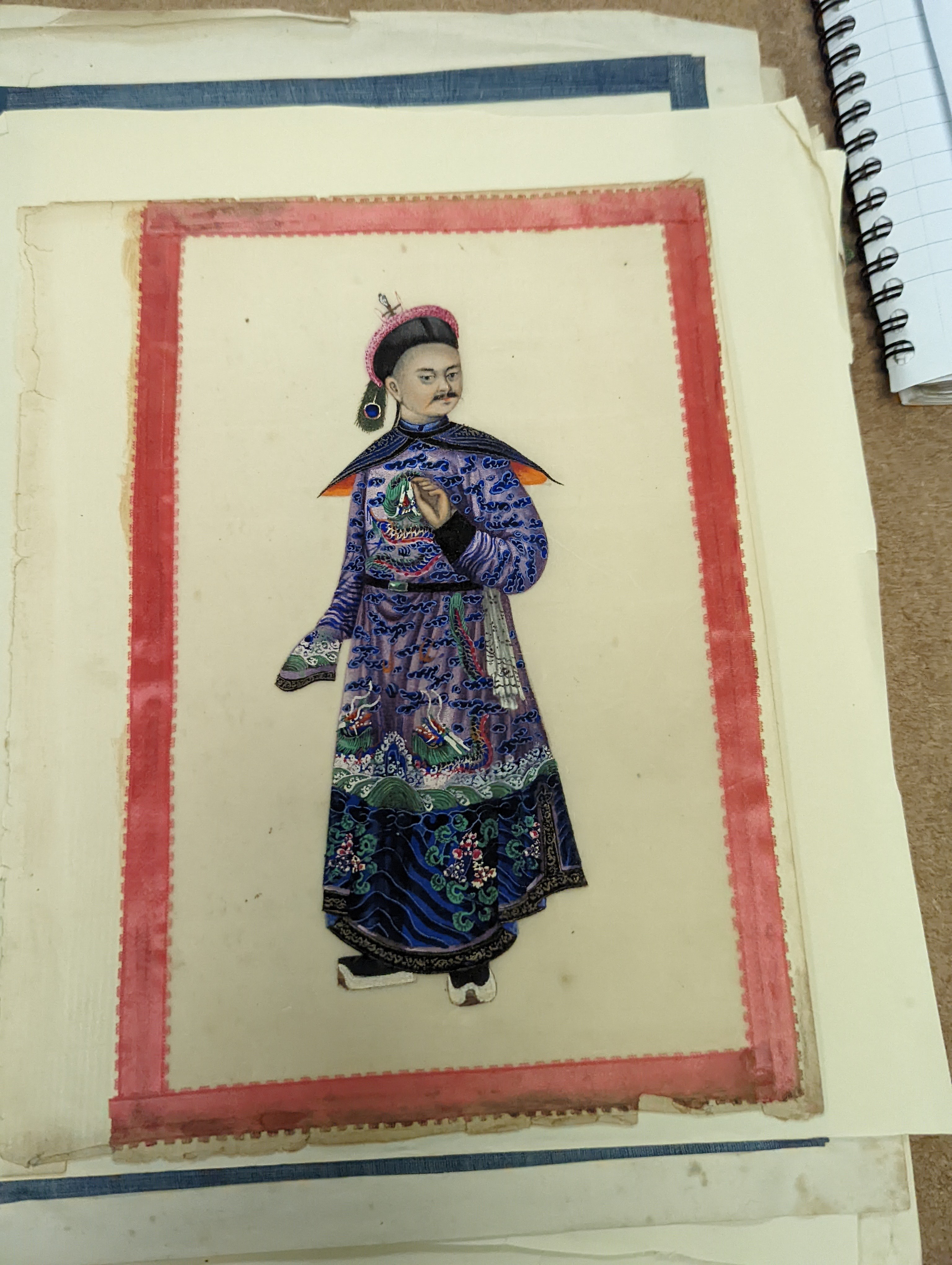 Three albums of assorted 19th century Chinese pith paintings of trades, mandarin figures and boats
